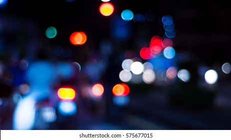 City Night Light Bokeh And Light Blurred Background 