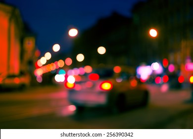 City Night Lights Headlights Ahead Traveling Stock Photo 256390342 ...