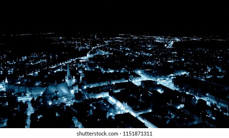 City At Night, Seen From A Bird's Eye View