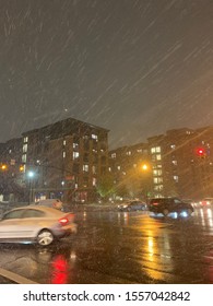 City Night Snow Columbus Ohio