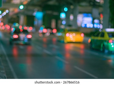 City Night Traffic. Abstract Blur Background ,Bangkok ,Thailand