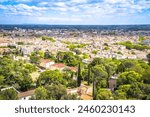 City of Nimes panoramic view from Tour Magne tower, south of France