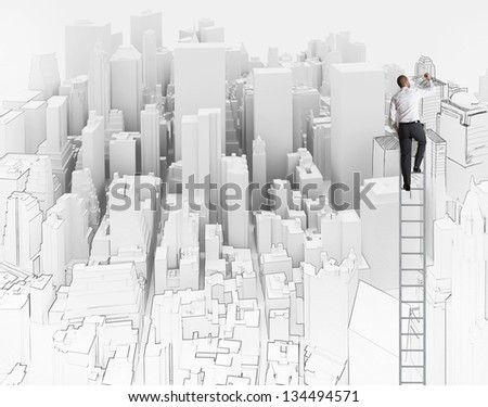 City and office sketch of an architect