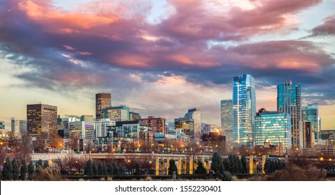 3 422 Denver Sunset Images Stock Photos Vectors Shutterstock City On Sunset Very Colorful 260nw 1552230401