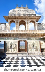 City Palace Museum With Surreal Chess Floor In Udaipur, Rajasthan, India