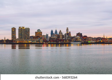 City Panorama Of Philadelphia From Delaware River