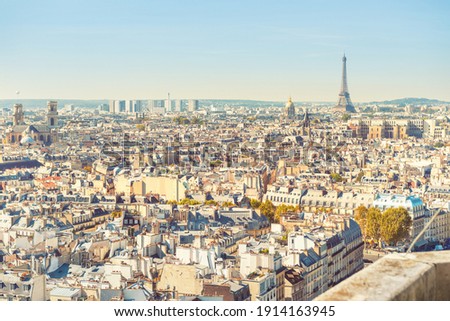 City of Paris cityscape with Eiffel tower and city view