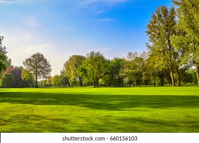 City Park. Panorama Of A Beautiful  Park