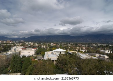 City Of Pasadena In Los Angeles County Looking North Toward The San Gabriel Mountains.