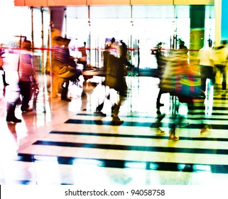 City People Crowd Abstract Background Blur Action