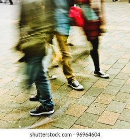 City People Crowd Abstract Background Blur Action