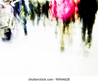 City People Crowd Abstract Background Blur Action