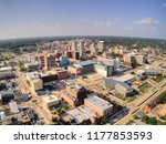 The City of Peoria, Illinois in Summer seen by Aerial View