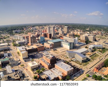 The City of Peoria, Illinois in Summer seen by Aerial View