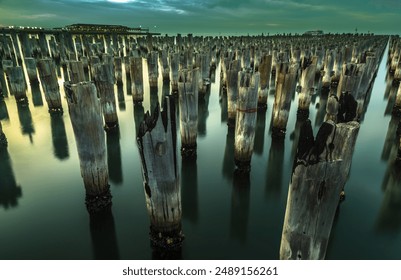 city pier sunrise Princes pier Port Melbourne - Powered by Shutterstock