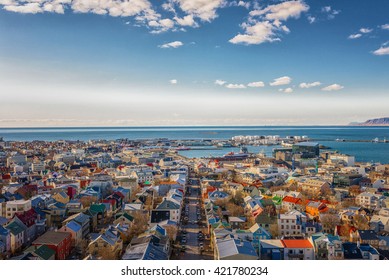 City of Reykjavik from above, Capital of Iceland