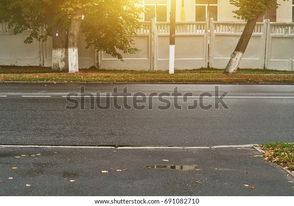 city road street asphalt\
after rain