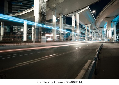 City Road Viaduct Streetscape Of Night Scene