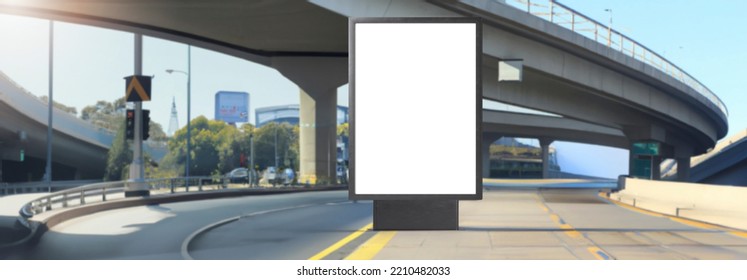 City Roadside Blank Billboard, Front View