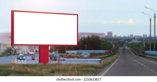 City Roadside Blank Billboard, Front View