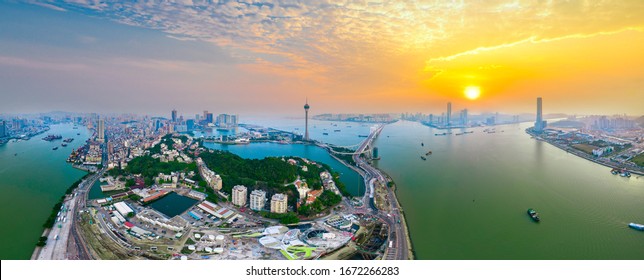 The City Scenery Of Macao In The Pearl River Delta Of China