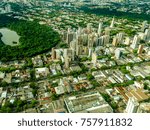 City of Maringá seen through the airplane window, Maringá, Paraná, Brazil, 2014