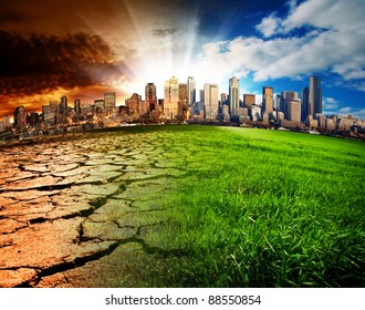 A city showing the effect of Climate Change - Shutterstock ID 88550854