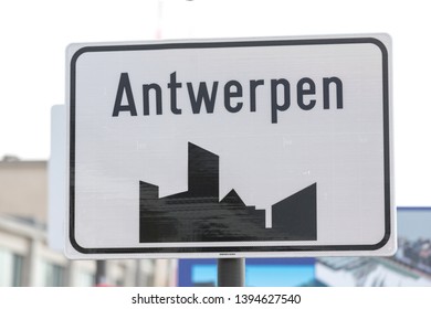 the city sign of antwerp belgium - Shutterstock ID 1394627540