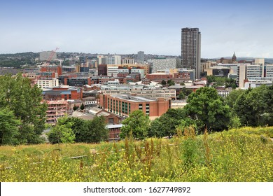 City Skyline In Sheffield, Yorkshire, United Kingdom.