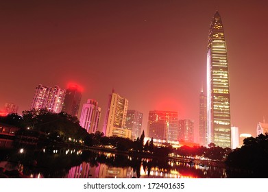 City Skyline In Shenzhen City 