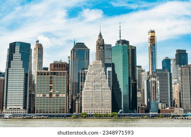city skyscraper of manhattan. modern skyscraper cityscape in midtown. architectural cityscape in new york city. skyscraper skyline of manhattan. new york downtown architecture. Manhattan skyscrapers - Shutterstock ID 2348971593