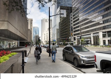 City Street View, Downtown Of Montreal, Quebec, Canada