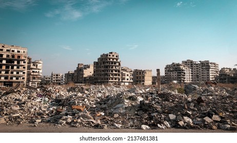 City in Syria destroyed by war 