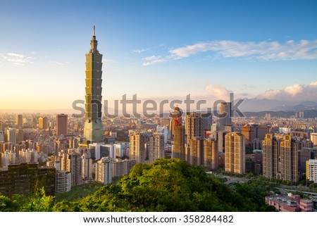 City of Taipei at sunset, Taiwan
