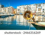 City of Toulon waterfront harbor view, south of France