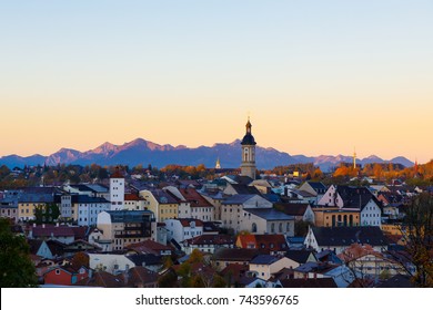 City Traunstein At Sunrise