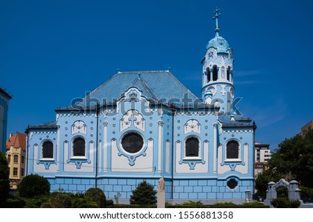 City trip to bratislava in Slovakia Landmark Blue Church in Bratislava Saint Elizabeth