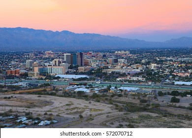 The City Of Tucson, Arizona At Twilight