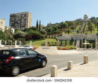 City View/ Haifa, Israel - April 27, 2014 - View Towards Shrine Of The Báb And The Lower Terraces 