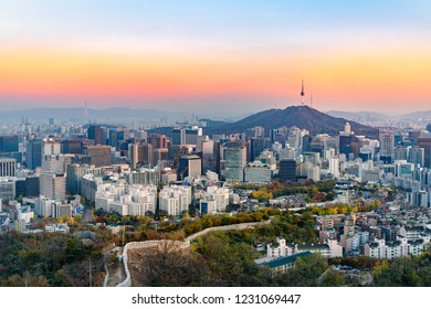 City view of Seoul is most visible from the mountain and see Seoul. South Korea
