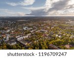 City view of the small city of Forssa taken with a drone, Finland