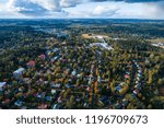 City view of the small city of Forssa taken with a drone, Finland