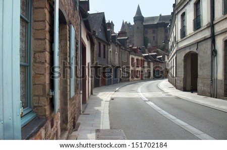 city view of Vitre in Brittany, France