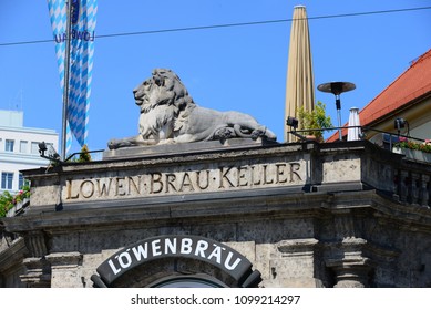 City Views, Facades Of Houses In The State Capital Munich, Bavaria, Germany, May 19, 2014, 