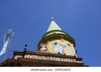 City Views, Facades Of Houses In The State Capital Munich, Bavaria, Germany, May 19, 2014, 