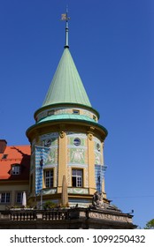 City Views, Facades Of Houses In The State Capital Munich, Bavaria, Germany, May 19, 2014, 