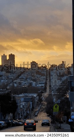Cityline of San Francisco covered in orange light