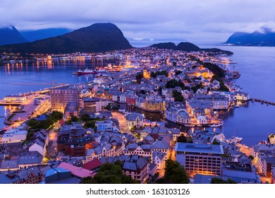 Cityscape Of Alesund Norway - Architecture Background