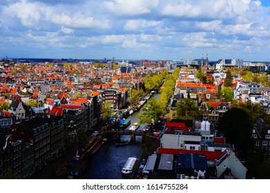 the cityscape of amsterdam in netherlands