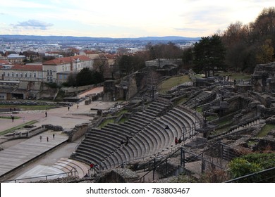 Cityscape From Ancient Theatre On Fourvière Hill In Lyon, France